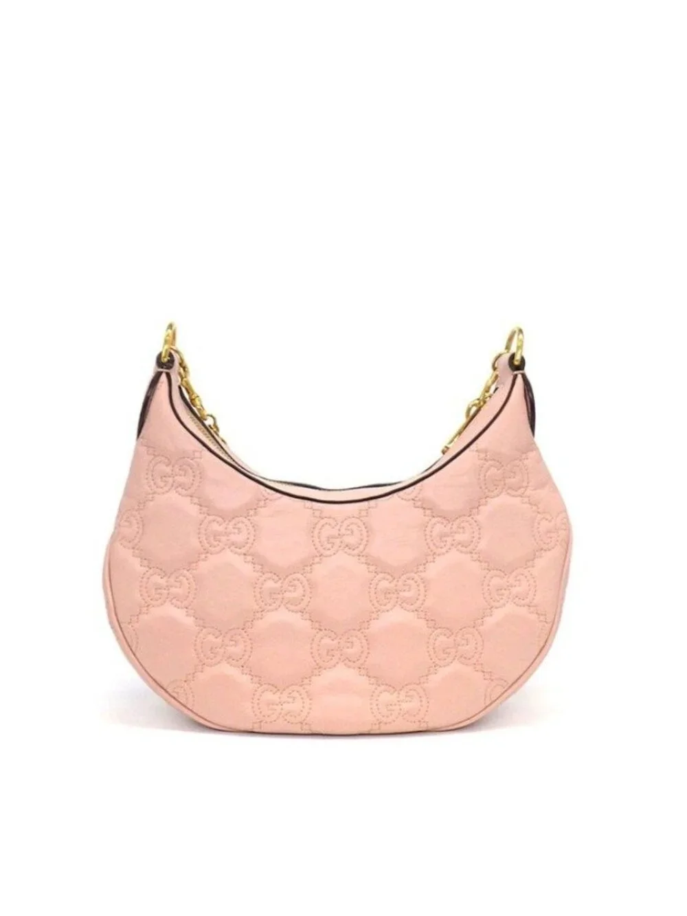 Gucci GG Matelasse Small Shoulder Bag Pink Leather Gold